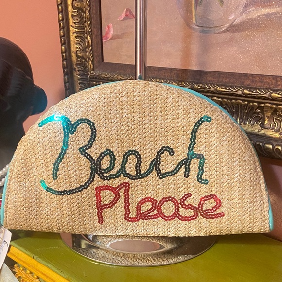 Handbags - Beach Please NWT Straw Clutch with Embroidery Multicolor Tassel Detail 10x6